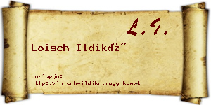 Loisch Ildikó névjegykártya